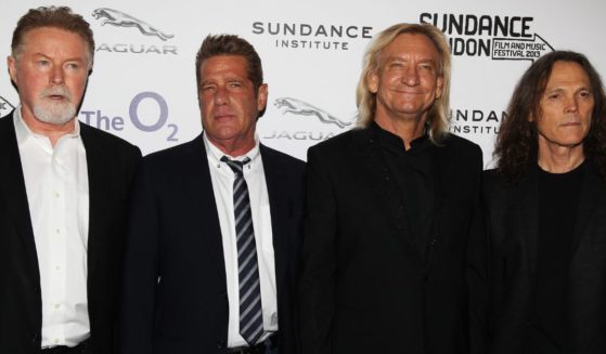 Musicians Don Henley, left, Glenn Frey, Joe Walsh and Timothy B. Schmit of The Eagles attend "History Of The Eagles Part One" screening in London in a file photo from 2013.