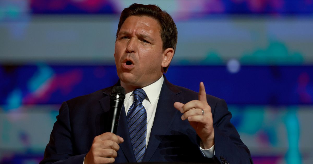 Florida Gov. Ron DeSantis speaks during the Turning Point USA Student Action Summit at the Tampa Convention Center on July 22, 2022.