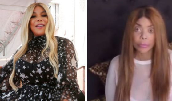 Wendy Williams shown in 2019 while being honored with a Star on the Hollywood Walk of Fame in Los Angeles, (left), and in a recent image from a trailer of a new documentary about her career and struggles.