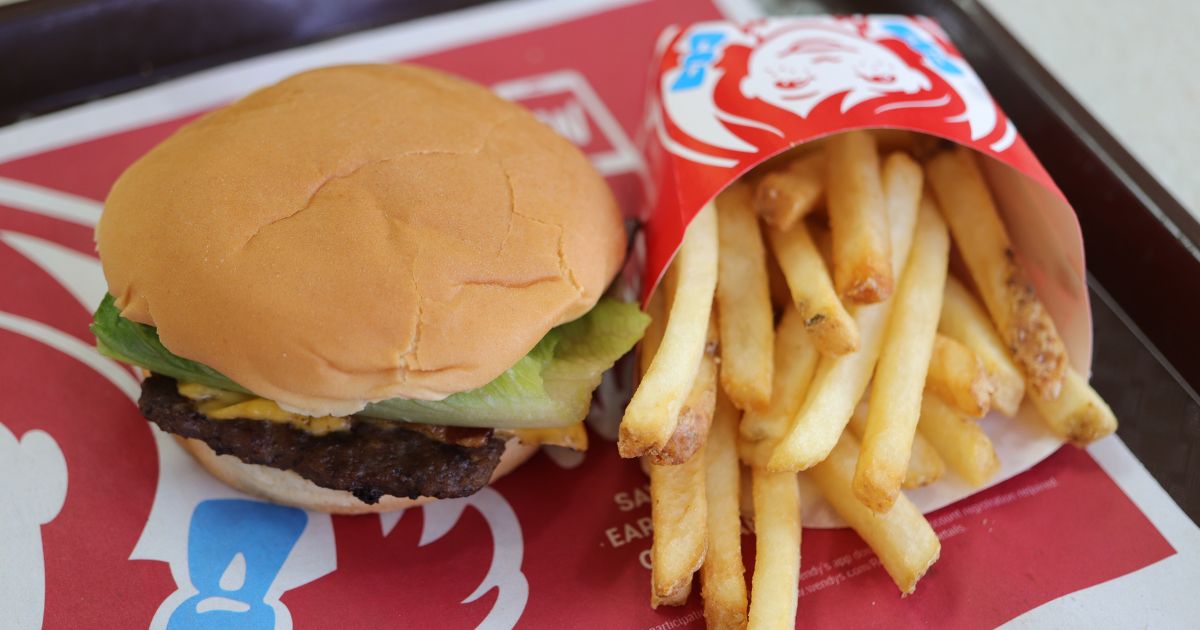 A Wendy's burger and fries.
