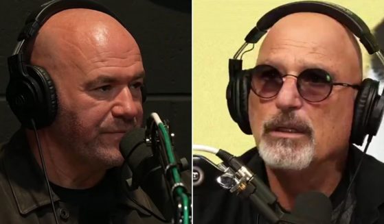 Dana White, left, was evidently unimpressed with Howie Mandel's introduction.