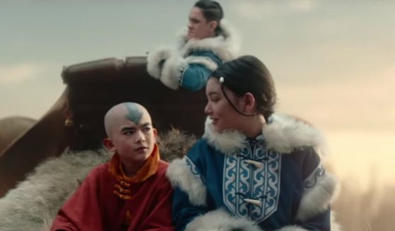 This YouTube screen shot depicts a scene from Netflix's "Avatar: The Last Airbender" show.