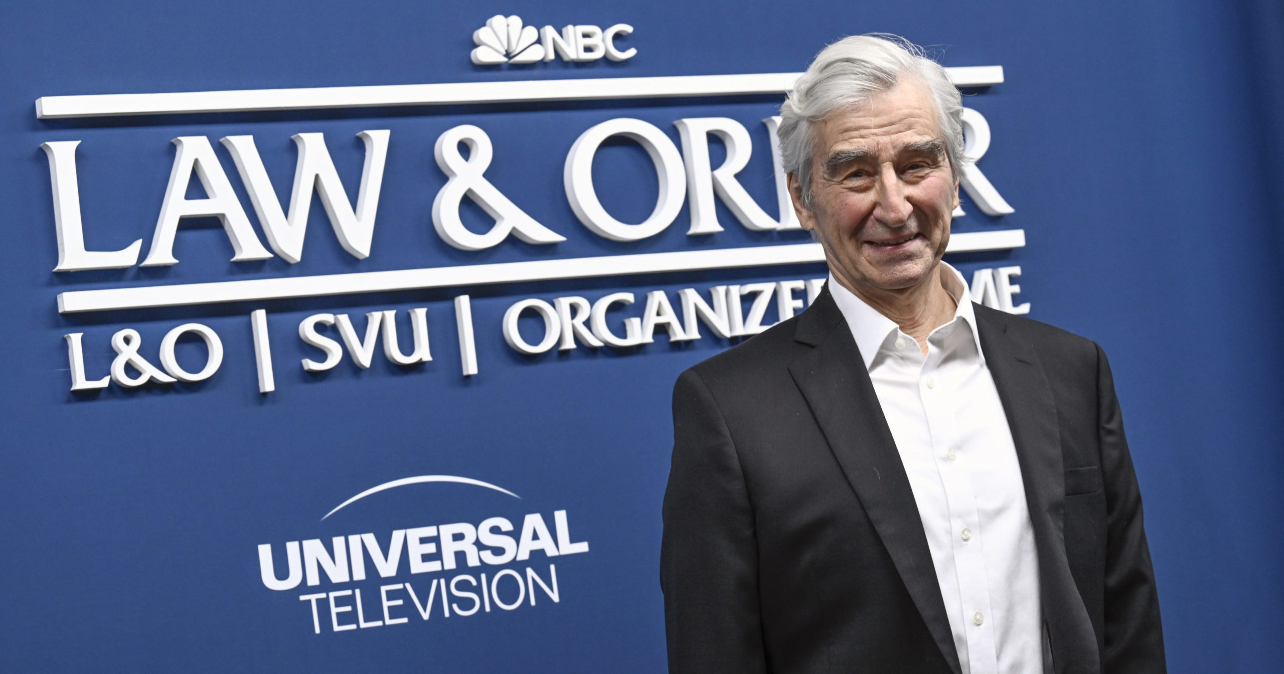 Actor Sam Waterston attends the NBCUniversal "Law & Order" press junket in New York on Feb. 16, 2022.
