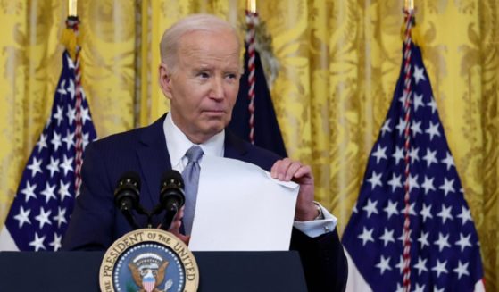 President Joe Biden is pictured speaking at the White House on Friday.