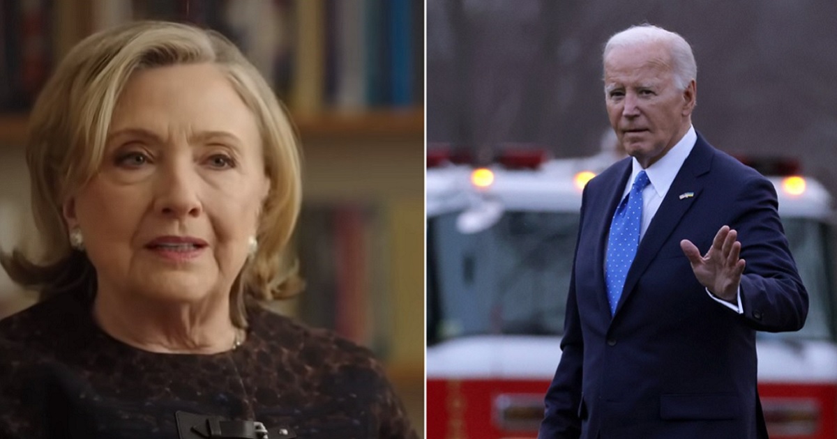 Former Democratic presidential candidate Hillary Clinton, left; President Joe Biden, right.