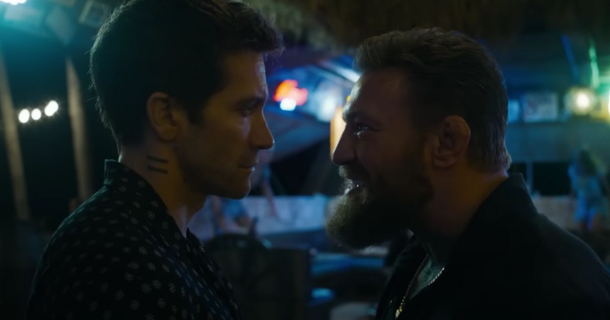 This YouTube screen shot shows actor Jake Gyllenhaal and UFC fighter Conor McGregor in the 'Road House' reboot.