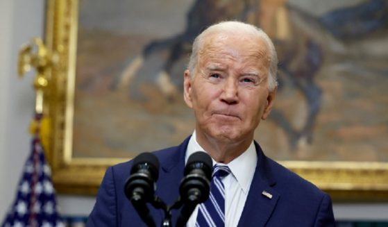President Joe Biden speaks to the media on delivers remarks on Friday in the Roosevelt Room of the White House.