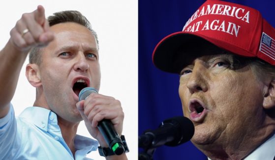 The late Russian dissident Alexei Navalny, left; former President Donald Trump, right.