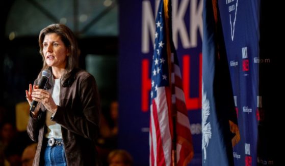 Nikki Haley speaks during a campaign rally on Monday in Spartanburg, South Carolina.