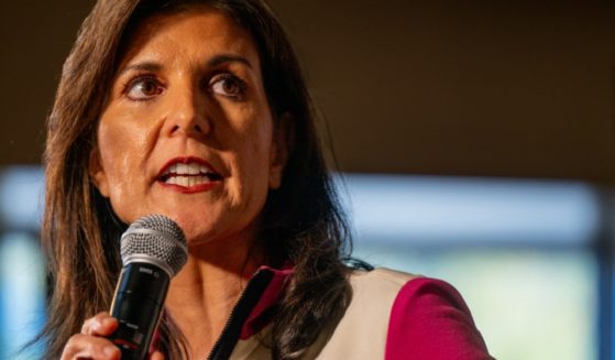 Republican presidential contender Nikki Haley, pictured campaigning in a Columbia, South Carolina, restaurant on Thursday.