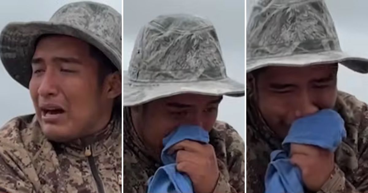 18-year-old illegal immigrant Hector crying after being rescued