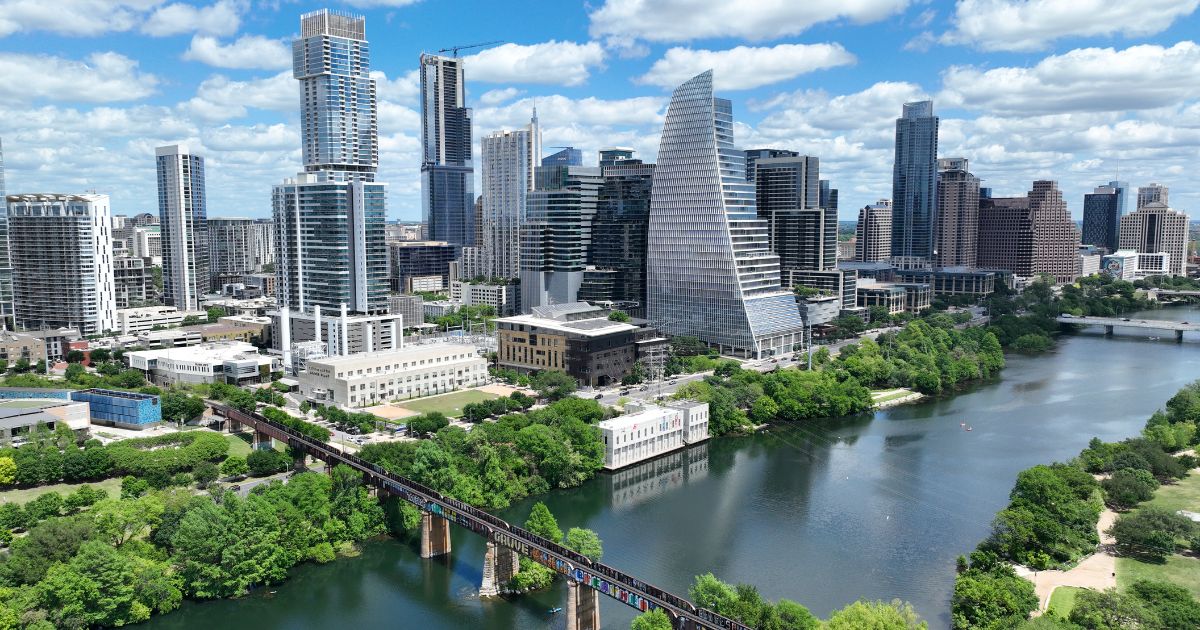 The downtown skyline of Austin, Texas, is seen on April 11, 2023.