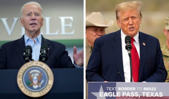 President Joe Biden, left, delivered remarks during a visit to the southern border, Thursday, in Brownsville, Texas. On the same day, Republican presidential candidate former President Donald Trump spoke at Shelby Park during a visit to the U.S. border, in Eagle Pass, Texas.