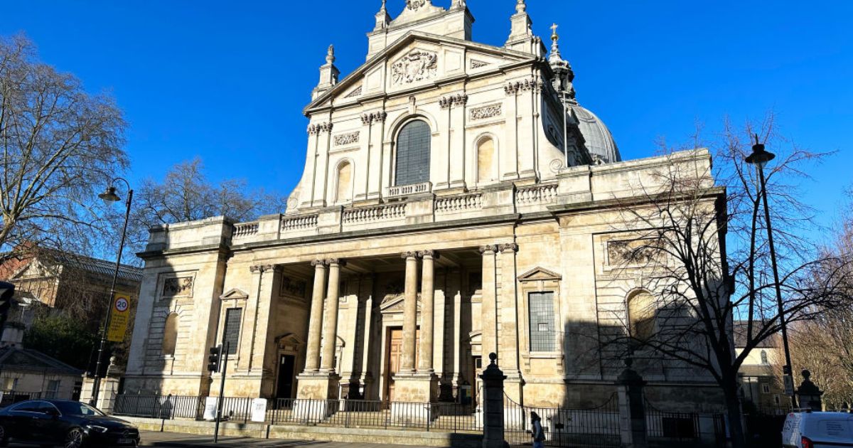 According to the Daily Mail, a fake funeral was held at this Catholic church in South Kensington, England.
