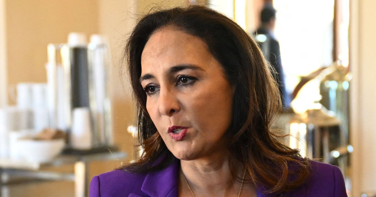 Harmeet Dhillon speaks to the media after GOP Chairwoman Ronna McDaniel was re-elected during the Republican National Committee's winter meeting in Dana Point, California, on Jan. 27, 2023.