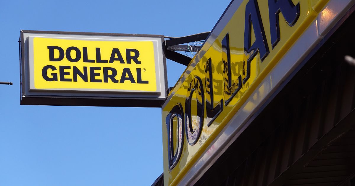 A sign hangs above a Dollar General store in Chicago, Illinois, on Aug. 31.