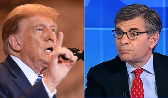 Former President Donald Trump, left, is suing ABC News host George Stephanopoulos, right.