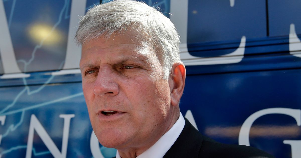 Evangelist Franklin Graham, seen in a 2016 file photo, chastised the media for its criticism of a photo shared by Catherine, Princess of Wales.