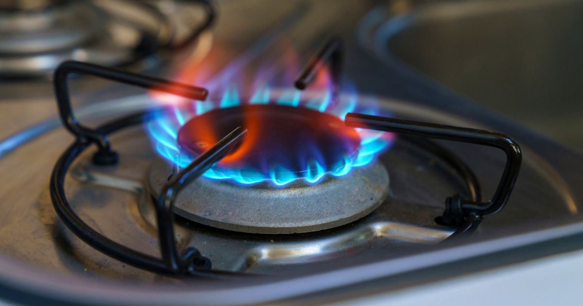 A gas stove is shown.