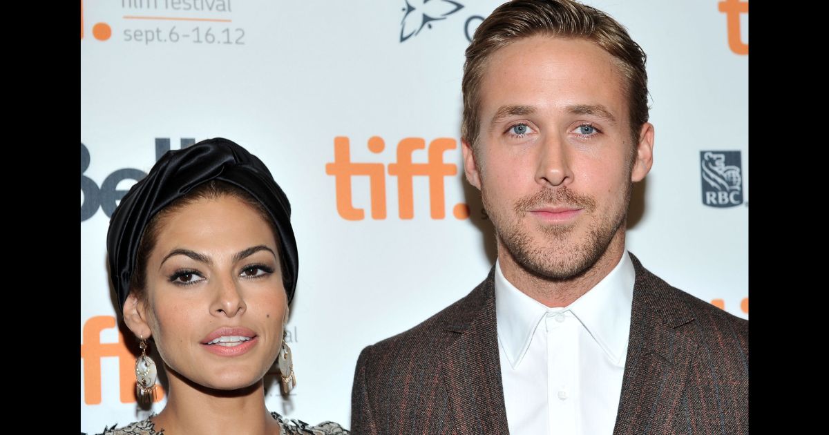 Eva Mendes, left, and Ryan Gosling, right, attend "The Place Beyond The Pines" premiere during the 2012 Toronto International Film Festival in Toronto, Canada, on Sept. 7, 2012.
