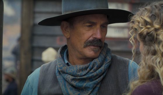 A shot from the new trailer for Kevin Costner's upcoming film series "Horizon: An American Saga."