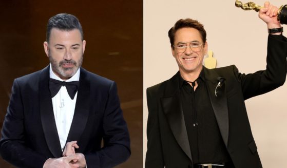 During the 96th Annual Academy Awards on Sunday, host Jimmy Kimmel, left, took a cheap shot at Robert Downey Jr., right, who won the award for Best Actor in a Supporting Role.