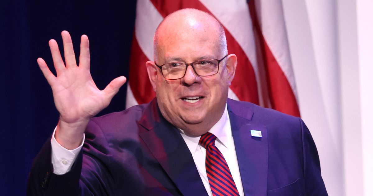 Larry Hogan speaking at an event