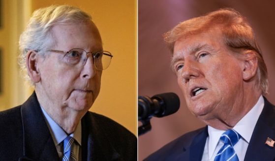 On Wednesday, Senate Minority Leader Mitch McConnell, left, endorsed former President Donald Trump, right, for the 2024 presidential election.
