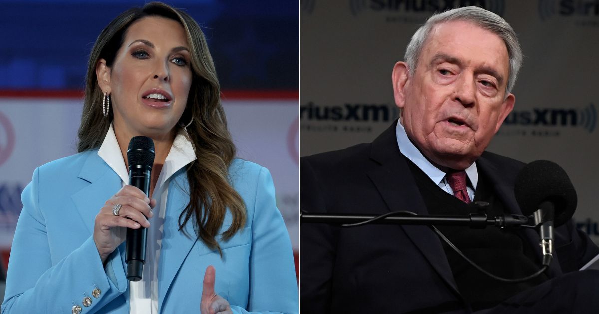 Dan Rather, right, called CBS News' hiring of Ronna McDaniel, left, a "huge mistake."