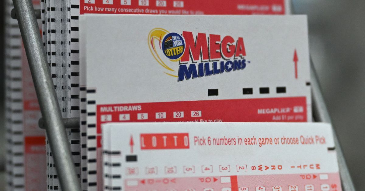 Lottery tickets for the Mega Millions jackpot are pictured at a store in New York on Aug. 8.