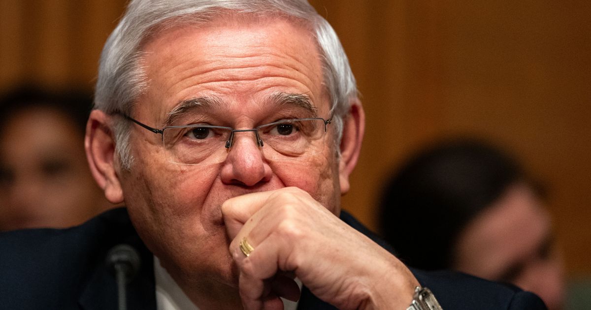 Democratic Sen. Bob Menendez of New Jersey looks on before the start of a Senate Banking, Housing and Urban Affairs Committee hearing on Capitol Hill in Washington on Thursday.