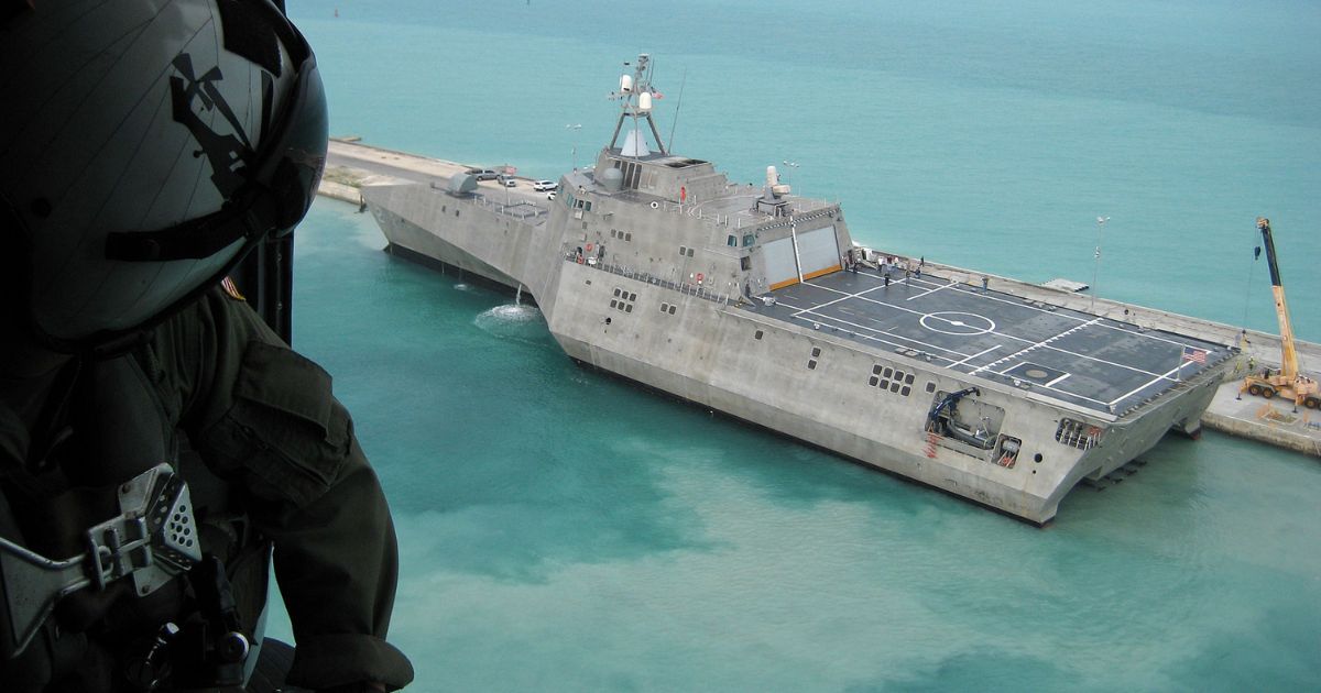 The USS Independence arrives at Mole Pier at Naval Air Station Key West in Key West, Florida, on March 29, 2010.