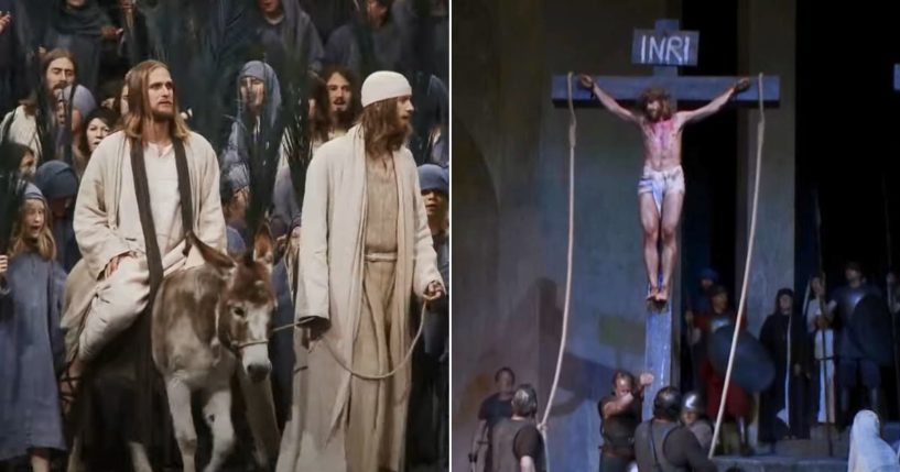 The Oberammergau Passion Play is performed in the German town.
