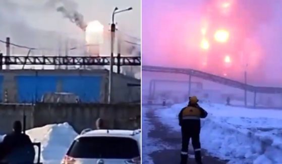 Social media posts contained footage purporting to show the aftermath of Ukrainian drones strikes on Russian oil refineries Saturday.