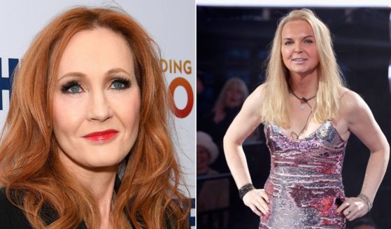 At left, J.K. Rowling attends the premiere of HBO's "Finding the Way Home" at Hudson Yards in New York City on Dec. 11, 2019. At right, India Willoughby is evicted from the "Celebrity Big Brother" house at Elstree Studios in Borehamwood, England, on Jan. 12, 2018.