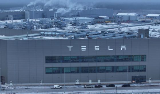 This is an aerial view the Tesla Gigafactory in Gruenheide, Germany, on Jan. 12.