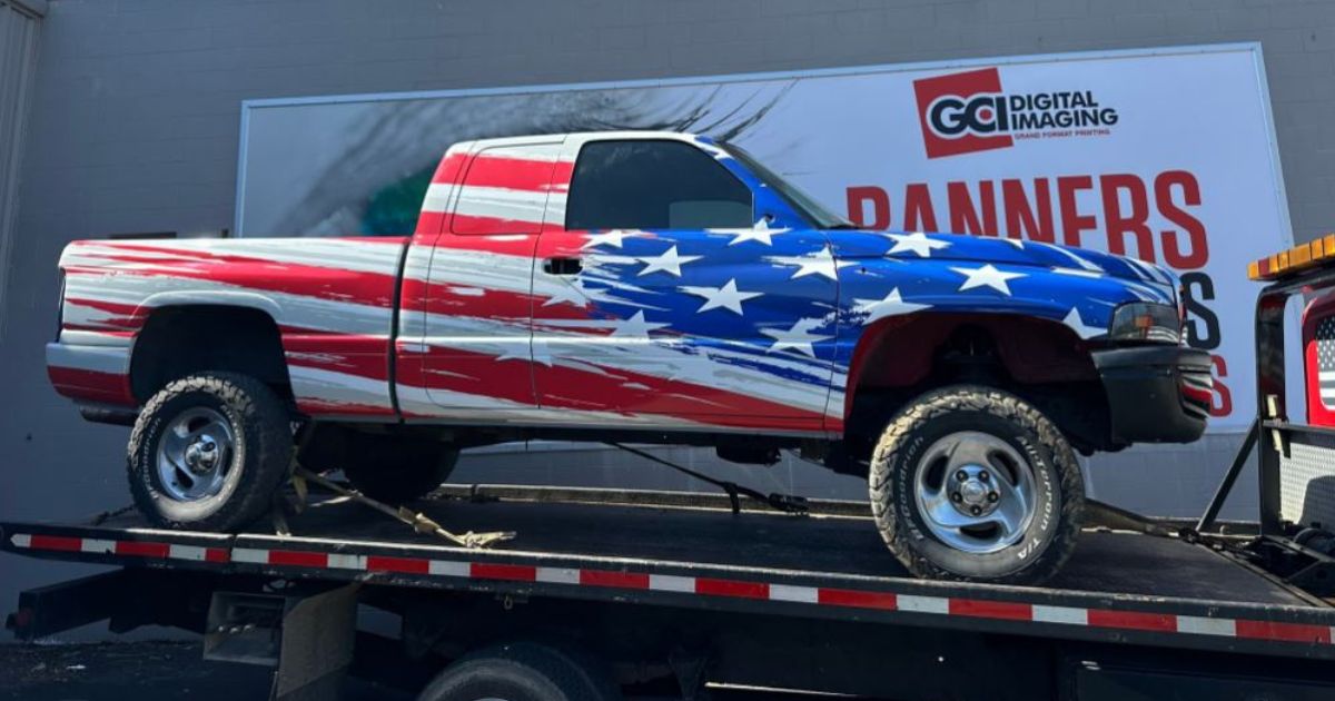 A student at an Indiana high school was ordered by school officials to remove the American flag he attached to his truck and flew in the school parking lot. A local business responded by wrapping the flag permanently on the truck for free.