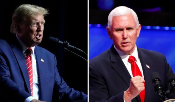 Republican presidential candidate former President Donald Trump (left) and former Vice President Mike Pence.
