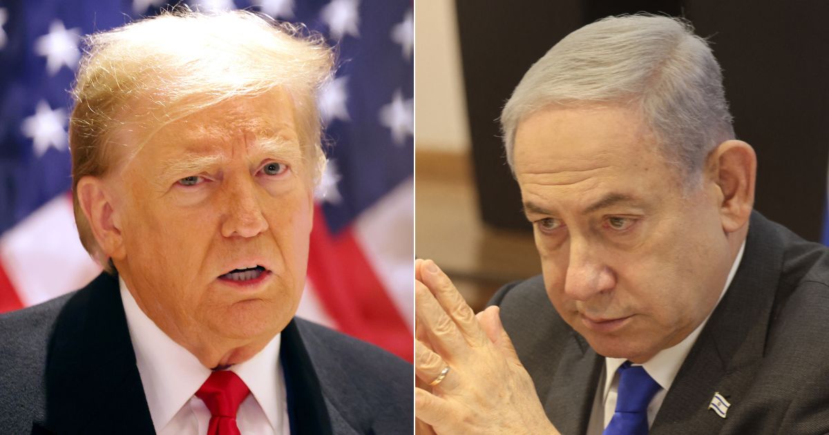 In an article published March 25, former President Donald Trump, left, said what he felt was the biggest mistake made by Israeli Prime Minister Benjamin Netanyahu, right, and Israel during their conflict with Hamas.