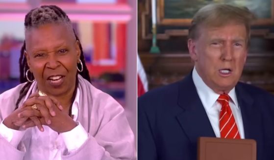 On Wednesday, the co-hosts of "The View," including Whoopi Goldberg, right, ranted about former President Donald Trump, right, selling Bibles and founding documents.