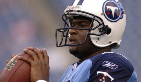 Vince Young is pictured during a game between the Tennessee Titans and the Atlanta Falcons in Nashville, Tennessee, on Aug. 26, 2006.