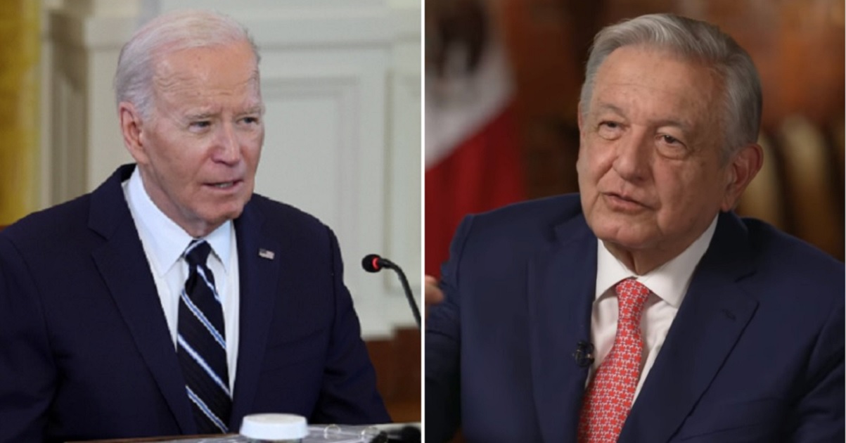 President Joe Biden, left; Mexico President Andres Manuel Lopez Obrador, right.