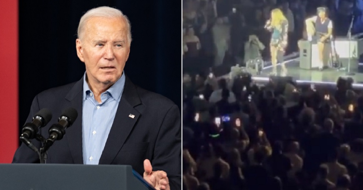 President Joe Biden, pictured left at a campaign speech Saturday in Atlanta; entertainer Madonna, right, at a concert Thursday in Los Angeles.