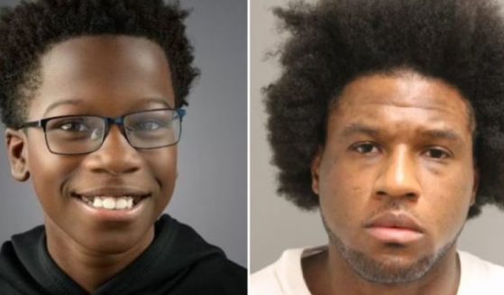 Chicago police say Crosetti Brand (right) is a suspect in the fatal stabbing of Jayden Perkins, 11. left.