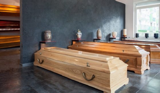 Stock photo of coffin display.