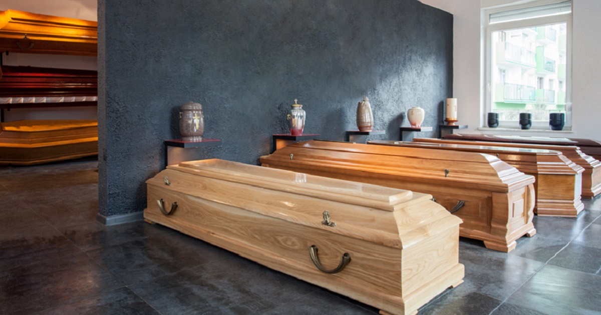 Stock photo of coffin display.