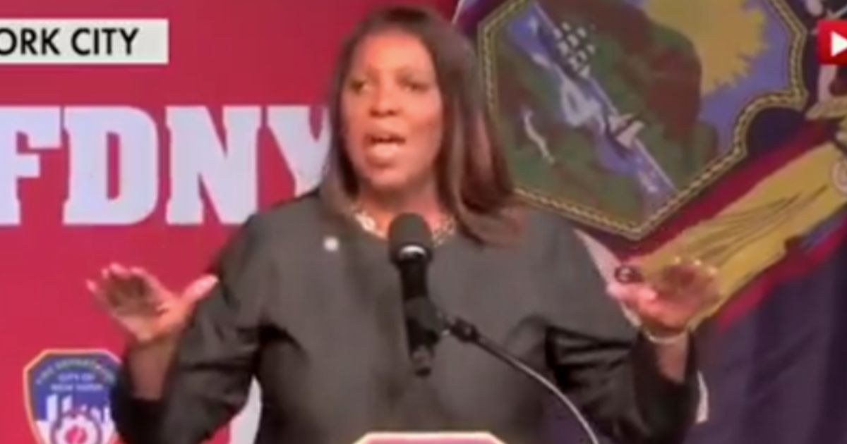 New York Attorney General Letitia James was booed while giving a speech during an NYFD ceremony in New York City on Thursday.