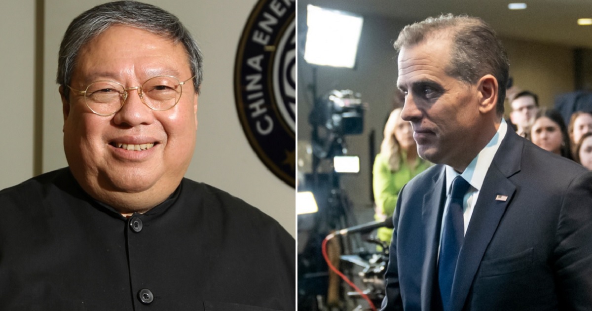 Patrick Ho, former Hong Kong home secretary and executive of the now-defunct Chinese energy giant CEFC, is pictured left in a 2015 file photo. Ho is threatening to sue Hunter Biden, right, for the return of a legal retainer he reportedly says Hunter did nothing to earn.