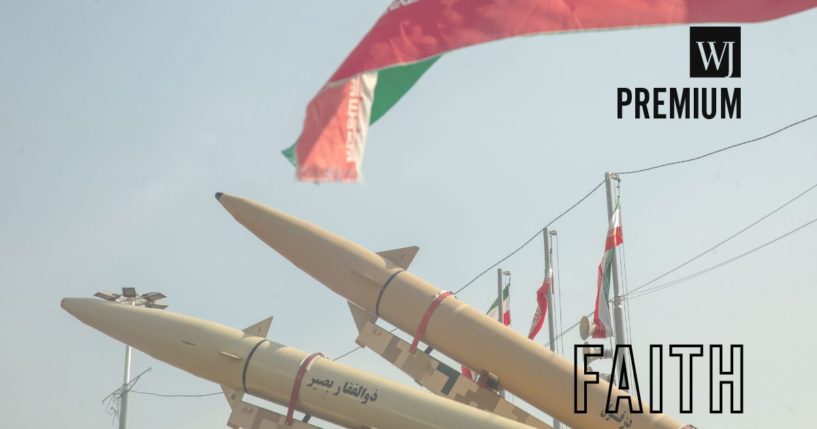 Missiles are displayed in Tehran, Iran, on Feb. 11.
