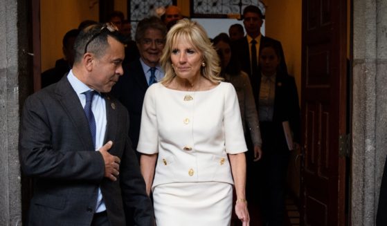 First lady Jill Biden and senior advisor Anthony Bernal are pictured in a May 2022 file photo from Quito, Ecuador.